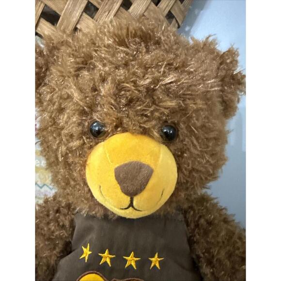 Cracker Barrel Herschel Brown Teddy Bear With Apron Plush Stuffed Animal 14” New - Picture 3 of 5